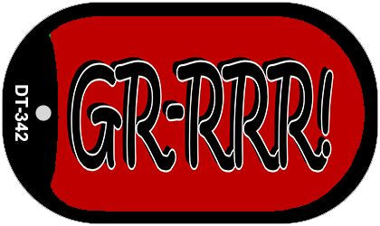 Grrrr Novelty Metal Dog Tag Necklace DT-342