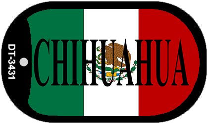 Chihuahua Mexico Flag Metal Novelty Dog Tag Necklace DT-3431