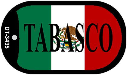 Tabasco Mexico Flag Metal Novelty Dog Tag Necklace DT-3435