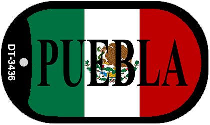 Puebla Mexico Flag Metal Novelty Dog Tag Necklace DT-3436