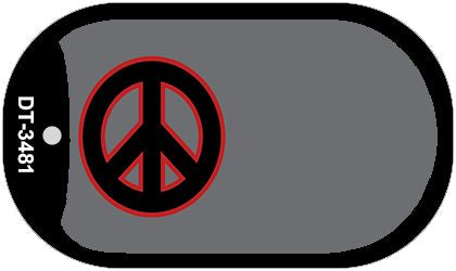 Peace Offset Novelty Metal Dog Tag Necklace DT-3481