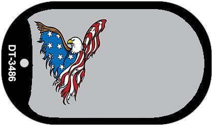 American Eagle Offset Novelty Metal Dog Tag Necklace DT-3486
