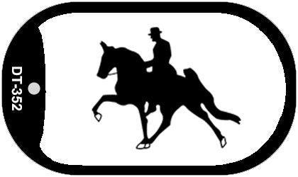 Horse With Rider Novelty Metal Dog Tag Necklace DT-352