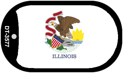 Illinois State Flag Metal Novelty Dog Tag Necklace DT-3577