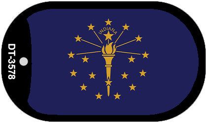 Indiana State Flag Metal Novelty Dog Tag Necklace DT-3578