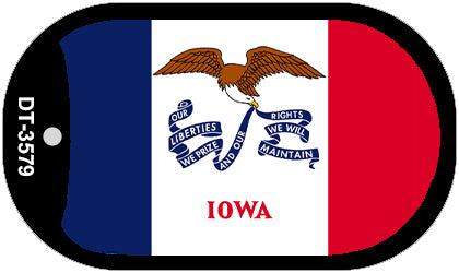 Iowa State Flag Metal Novelty Dog Tag Necklace DT-3579
