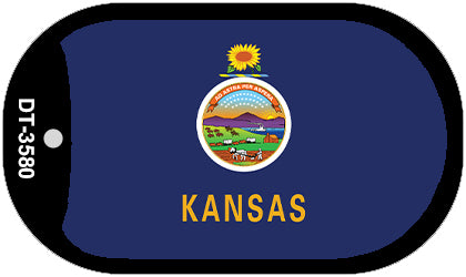 Kansas State Flag Metal Novelty Dog Tag Necklace DT-3580