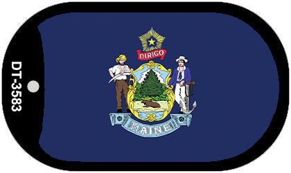 Maine State Flag Metal Novelty Dog Tag Necklace DT-3583