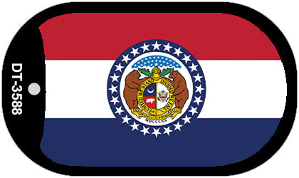 Missouri State Flag Metal Novelty Dog Tag Necklace DT-3588
