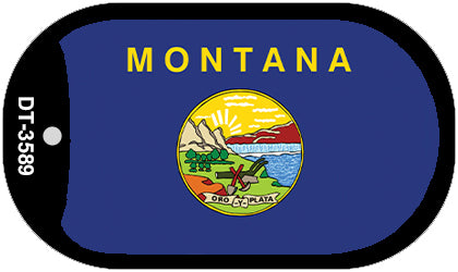 Montana State Flag Metal Novelty Dog Tag Necklace DT-3589