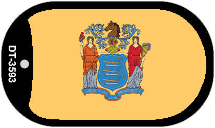 New Jersey State Flag Metal Novelty Dog Tag Necklace DT-3593