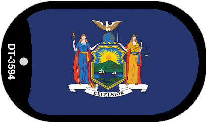 New York State Flag Metal Novelty Dog Tag Necklace DT-3594