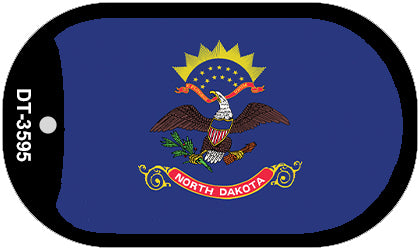 North Dakota State Flag Metal Novelty Dog Tag Necklace DT-3595