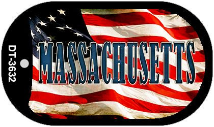 Massachusetts Metal Novelty Dog Tag Necklace DT-3632