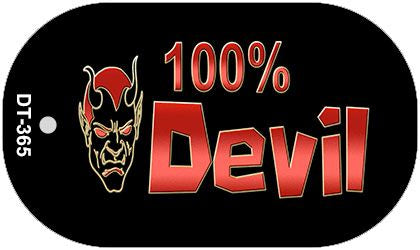 100% Devil Novelty Metal Dog Tag Necklace DT-365