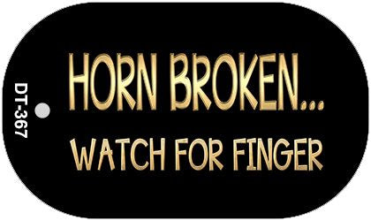 Horn Broken Novelty Metal Dog Tag Necklace DT-367