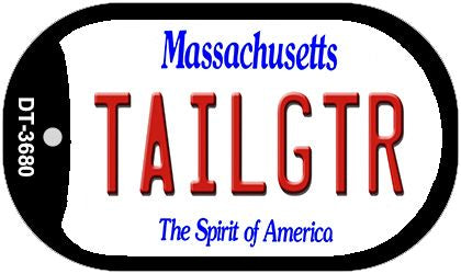 Tailgtr Massachusetts Novelty Metal Dog Tag Necklace DT-3680