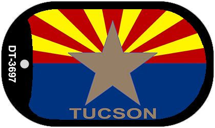 Tucson Arizona State Flag Metal Novelty Dog Tag Necklace DT-3697