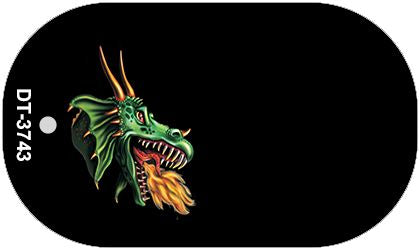 Dragon Offset Novelty Metal Dog Tag Necklace DT-3743