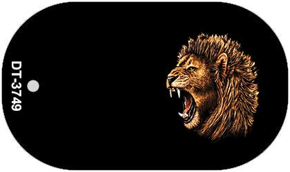 Lion Offset Novelty Metal Dog Tag Necklace DT-3749