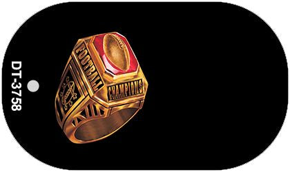 Football Champion Offset Novelty Metal Dog Tag Necklace DT-3758