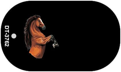 Horse Offset Novelty Metal Dog Tag Necklace DT-3762