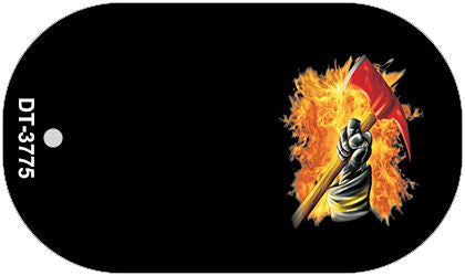 Fire Offset Novelty Metal Dog Tag Necklace DT-3775