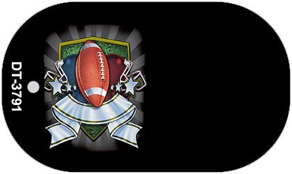 Football Banner Offset Novelty Metal Dog Tag Necklace DT-3791