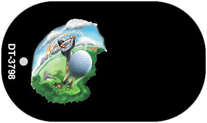 Golf Offset Novelty Metal Dog Tag Necklace DT-3798
