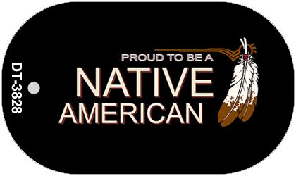 Native American Novelty Metal Dog Tag Necklace DT-3828