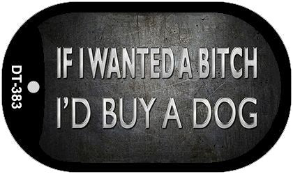 Id Buy A Dog Novelty Metal Dog Tag Necklace DT-383
