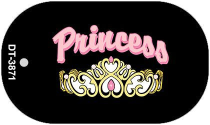 Princess Tiara Novelty Metal Dog Tag Necklace DT-3871