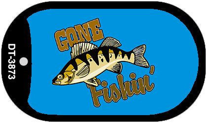 Gone Fishing Novelty Metal Dog Tag Necklace DT-3873