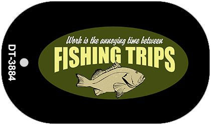 Fishing Trips Novelty Metal Dog Tag Necklace DT-3884