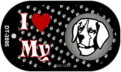 I Love My Brittany Novelty Metal Dog Tag Necklace DT-3895