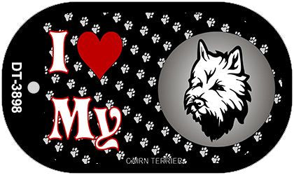 I Love My Cairn Terrier Novelty Metal Dog Tag Necklace DT-3898