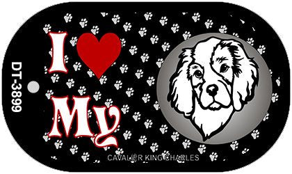 I Love My Cavalier King Charles Novelty Metal Dog Tag Necklace DT-3899