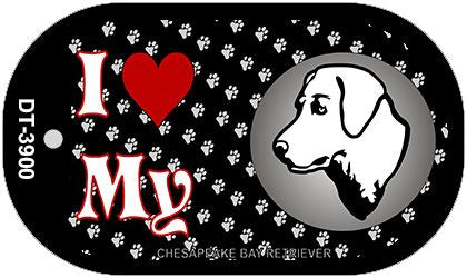 I Love My Chesapeake Bay Retriever Novelty Metal Dog Tag Necklace DT-3900
