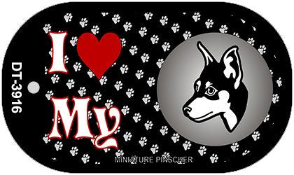 I Love My Miniature Pinscher Novelty Metal Dog Tag Necklace DT-3916