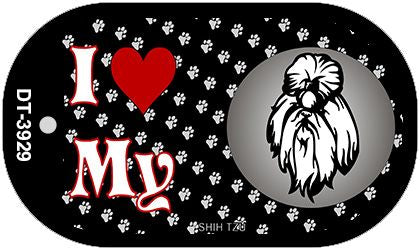 I Love My Shih Tzu Novelty Metal Dog Tag Necklace DT-3929