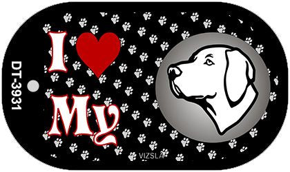 I Love My Vizsla Novelty Metal Dog Tag Necklace DT-3931
