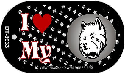 I Love My West Highland White Terrier Novelty Metal Dog Tag Necklace DT-3933