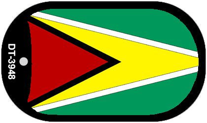 Guyana Flag Scroll Metal Novelty Dog Tag Necklace DT-3948