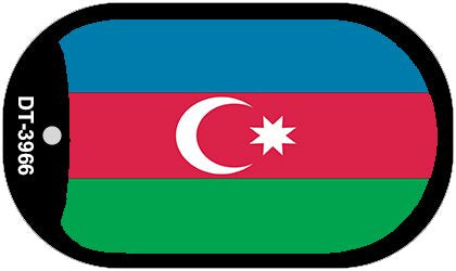 Azerbaijan Flag Scroll Metal Novelty Dog Tag Necklace DT-3966