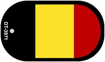 Belgium Flag Scroll Metal Novelty Dog Tag Necklace DT-3971