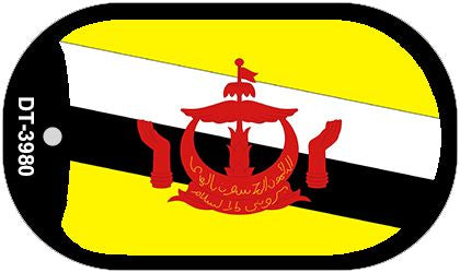 Brunei Flag Scroll Metal Novelty Dog Tag Necklace DT-3980