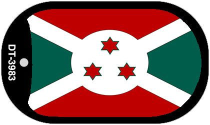 Burundi Flag Scroll Metal Novelty Dog Tag Necklace DT-3983