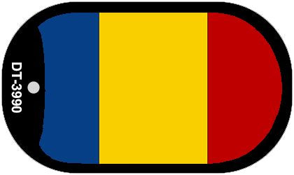 Chad Flag Scroll Metal Novelty Dog Tag Necklace DT-3990