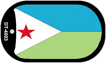 Djibouti Flag Scroll Metal Novelty Dog Tag Necklace DT-4003