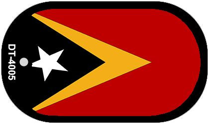 East Timor Flag Scroll Metal Novelty Dog Tag Necklace DT-4005